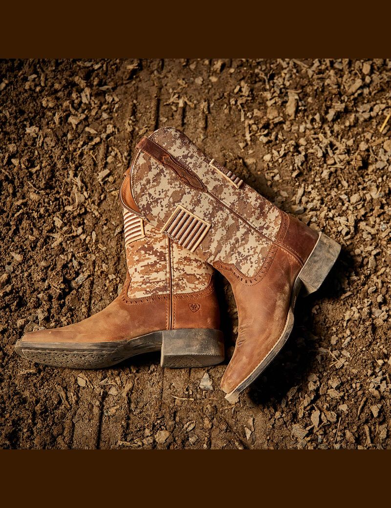 Bottes Western Ariat Round Up Patriot Marron | 590327ZTO