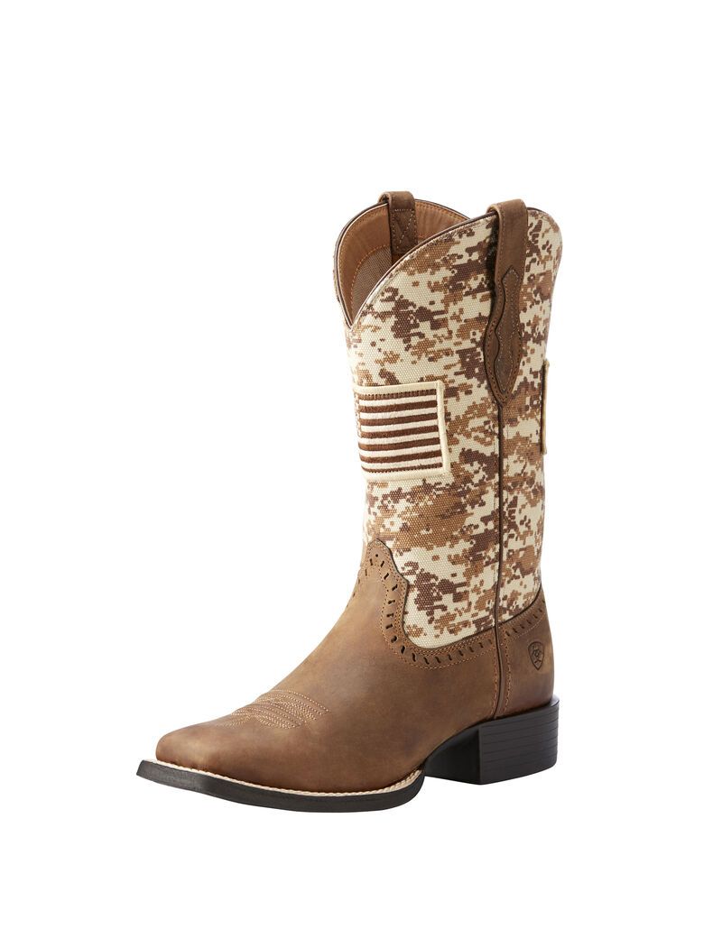 Bottes Western Ariat Round Up Patriot Marron | 590327ZTO