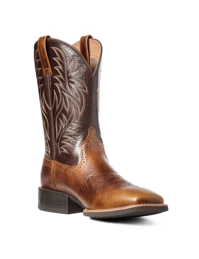 Bottes Western Ariat Sport Larges Square Embout Marron | 653928SYH