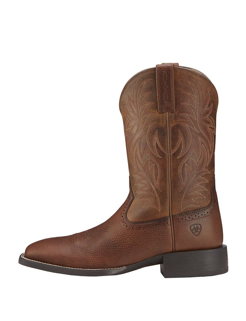 Bottes Western Ariat Sport Larges Square Embout Marron | 782653EAO