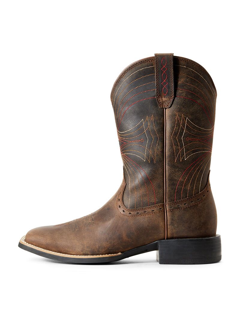 Bottes Western Ariat Sport Larges Square Embout Marron | 810794LHB