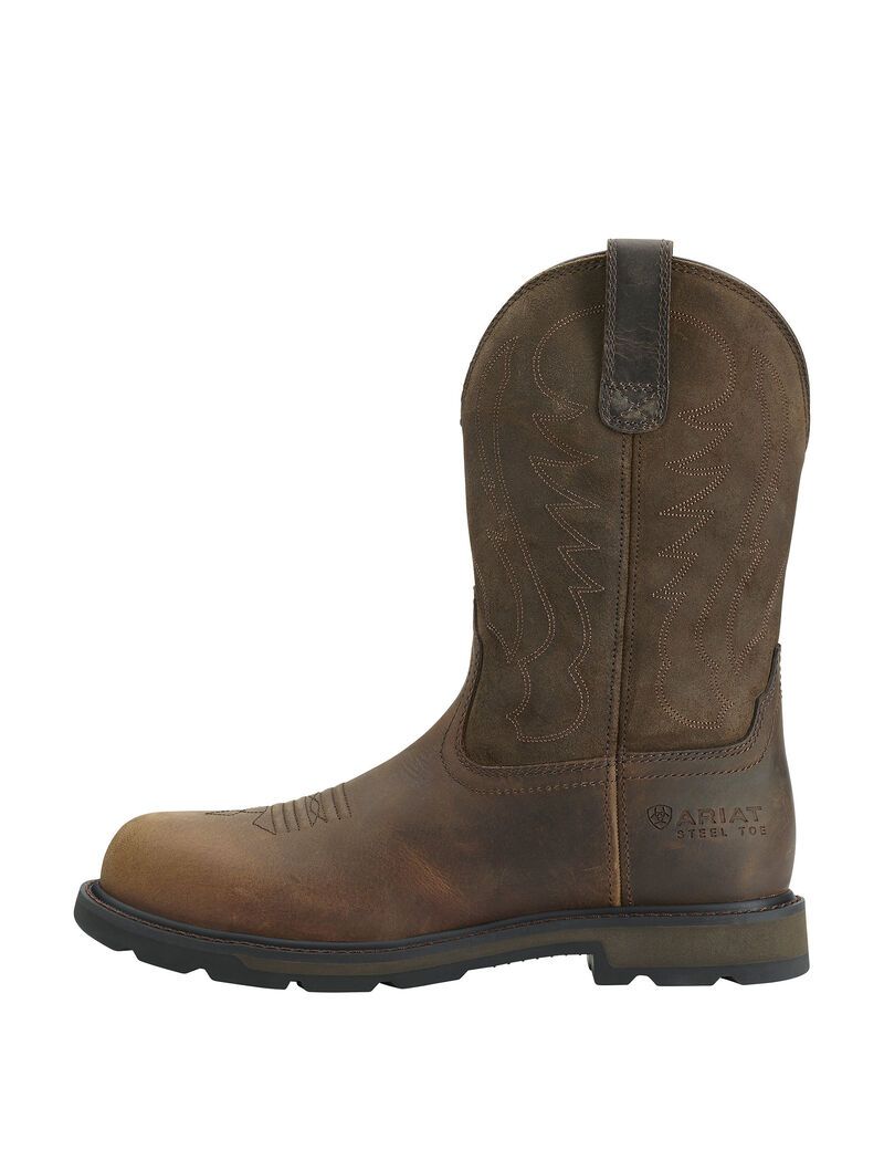 Bottes de Travail Ariat Groundbreaker Steel Embout Marron | 849012PBS