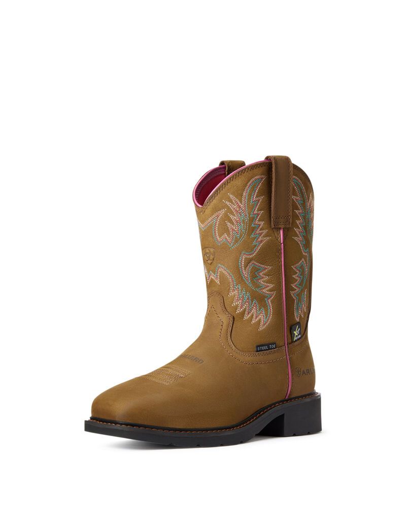 Bottes de Travail Ariat Krista MetGuard Steel Embout Marron Foncé | 142678PBQ