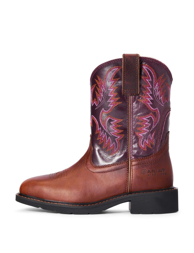 Bottes de Travail Ariat Krista Steel Embout Marron Foncé | 091648TZI