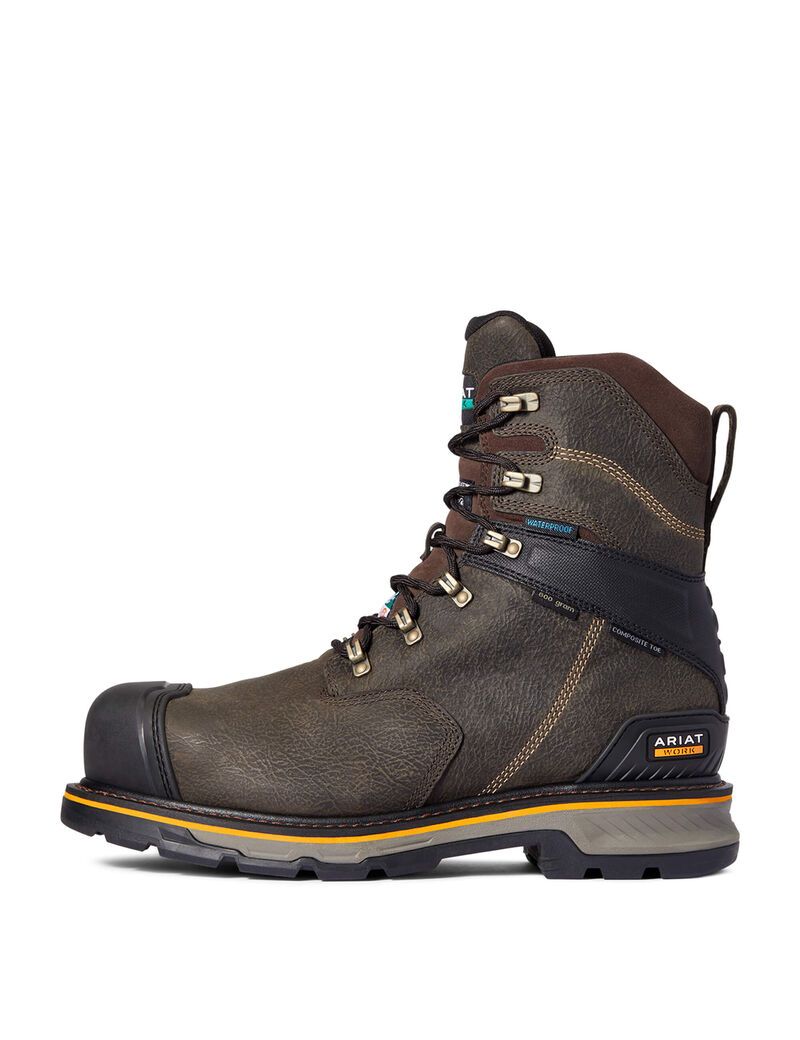 Bottes de Travail Ariat Stump Jumper 8' CSA Glacier Grip Imperméables 600g Composite Embout Cafe | 279386GLM