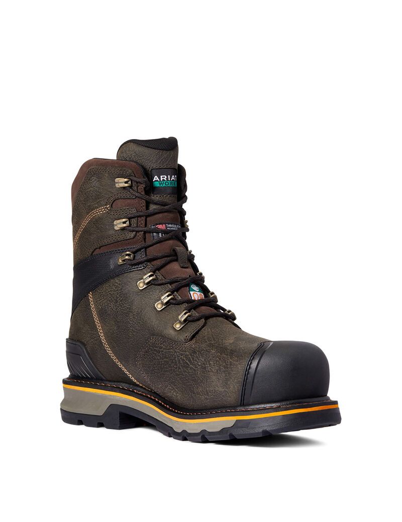 Bottes de Travail Ariat Stump Jumper 8' CSA Glacier Grip Imperméables 600g Composite Embout Cafe | 279386GLM