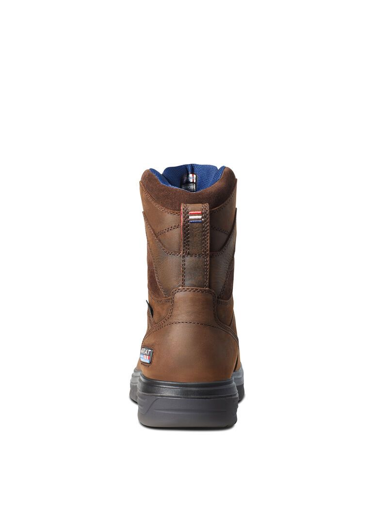 Bottes de Travail Ariat Turbo 8' USA Assembled Imperméables Carbon Embout Marron | 041538SGO