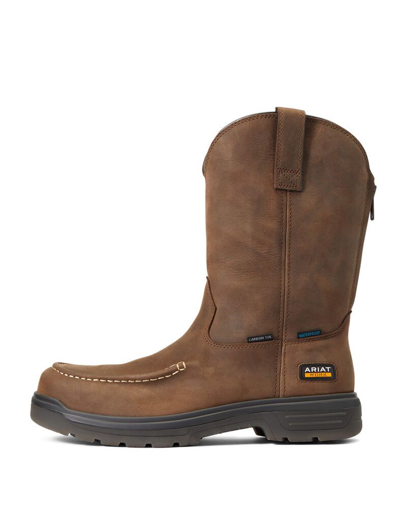 Bottes de Travail Ariat Turbo Moc Embout Imperméables Carbon Embout Beige | 145962GVU