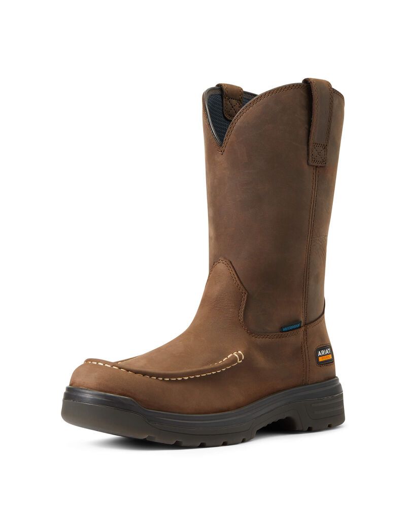 Bottes de Travail Ariat Turbo Moc Embout Imperméables Beige | 945136POU