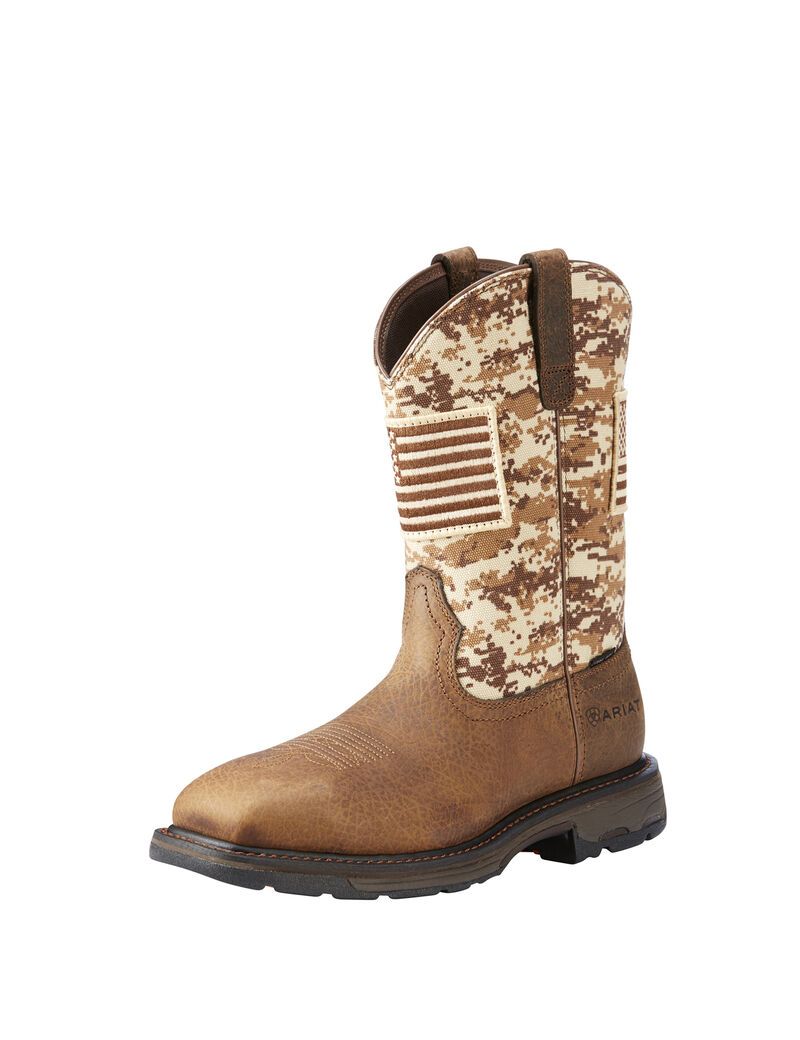 Bottes de Travail Ariat WorkHog Patriot Steel Embout Marron Camouflage | 419658KBF