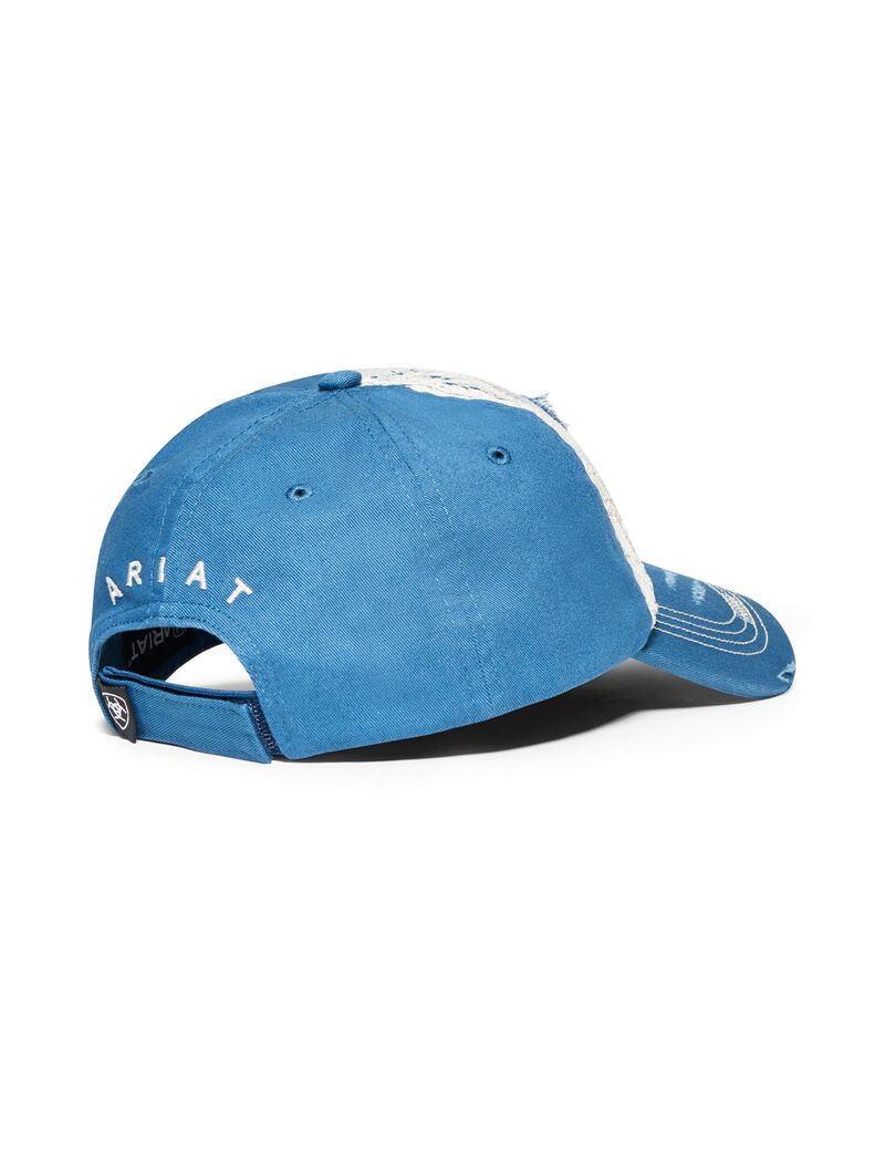 Casquettes Ariat Dentelle Logo Velcro Back Bleu | 681234JLG