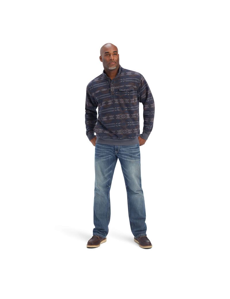 Chandails Ariat Printed Overdyed Washed Bleu | 316827VBG