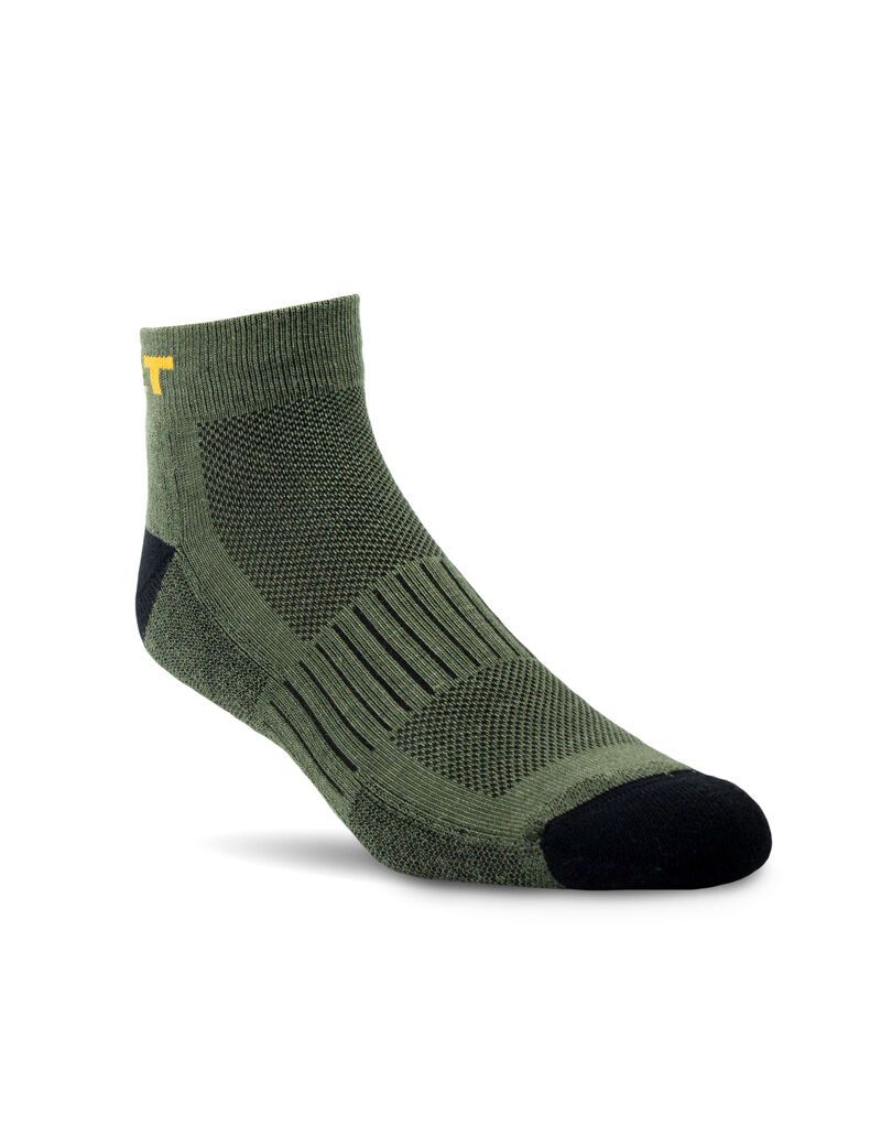 Chaussettes Ariat High Performance Quarter Crew Tek Travail 3PCS Vert Olive | 601723ACL