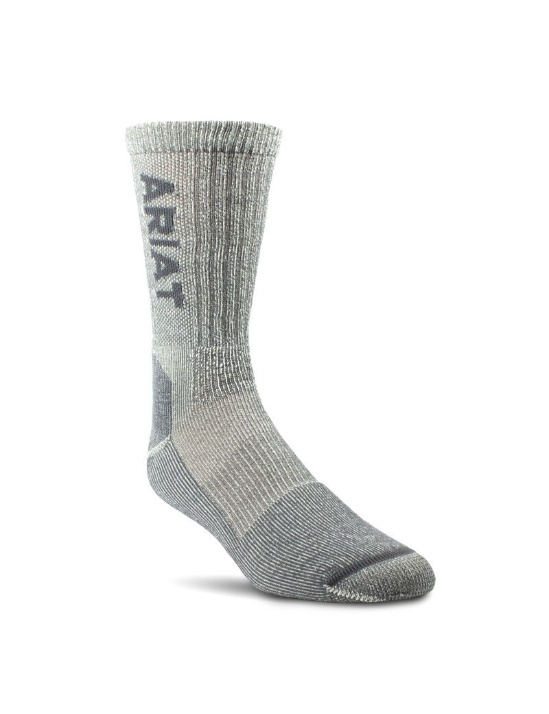 Chaussettes Ariat Legere Merino Laine Blend Steel Embout Travail Grise | 032795PBW