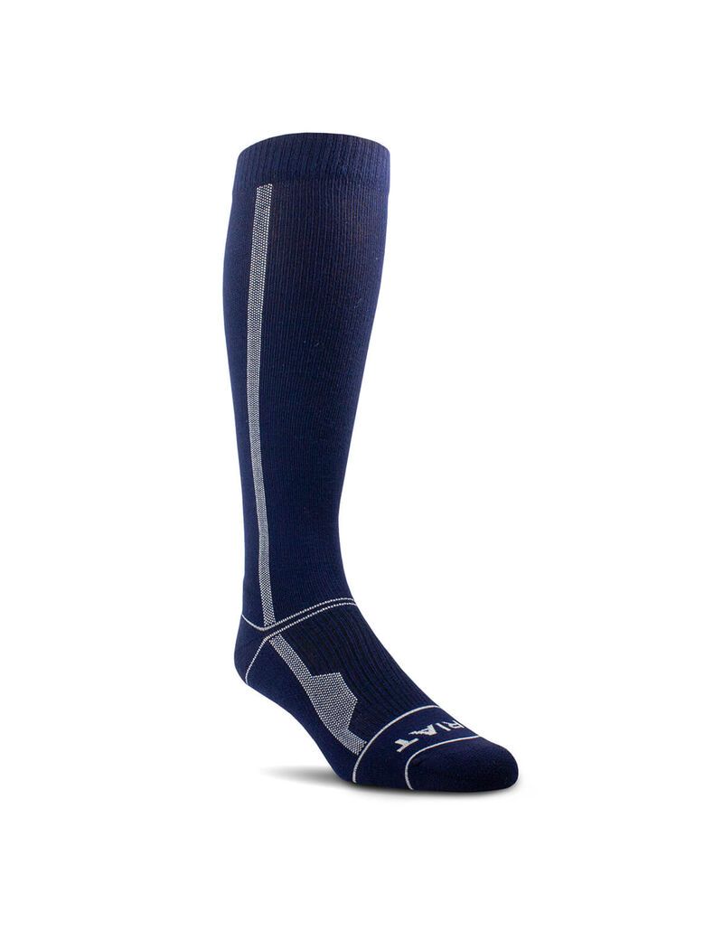 Chaussettes Ariat Over the Calf Performance Compression Bleu Marine | 328794PDK