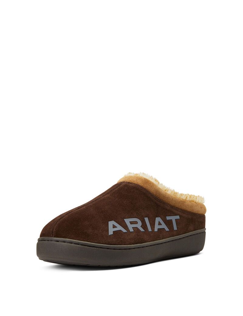 Chaussons Ariat Logo Encapuchonné Back Clog Chocolat | 680934ASM