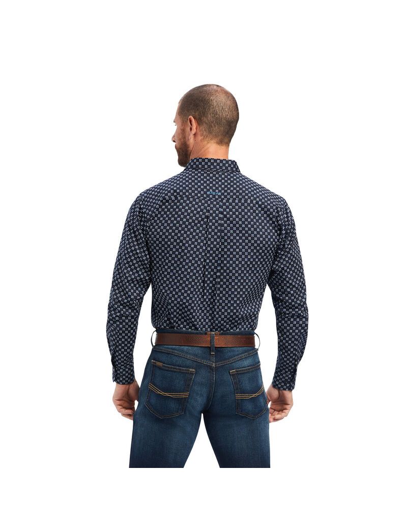 Chemises De Costume Ariat Baker Stretch Fitted Bleu | 297631NIY