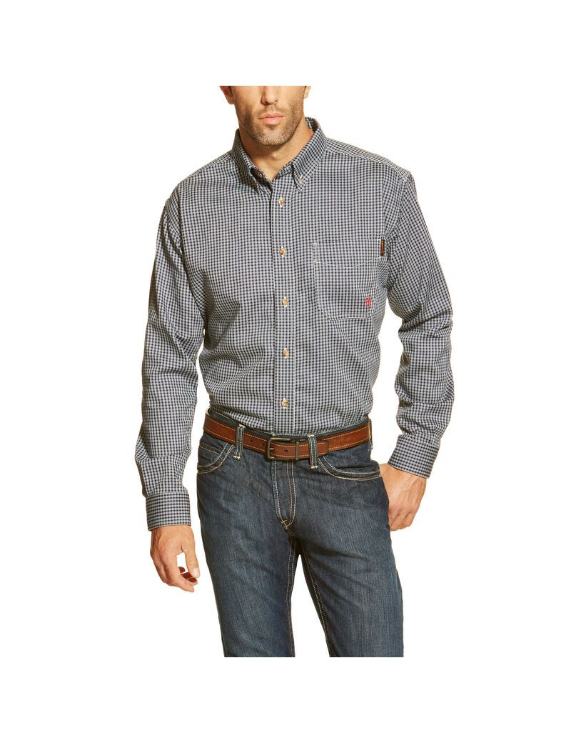 Chemises De Costume Ariat FR Basic Travail Bleu Multicolore | 841206ITX