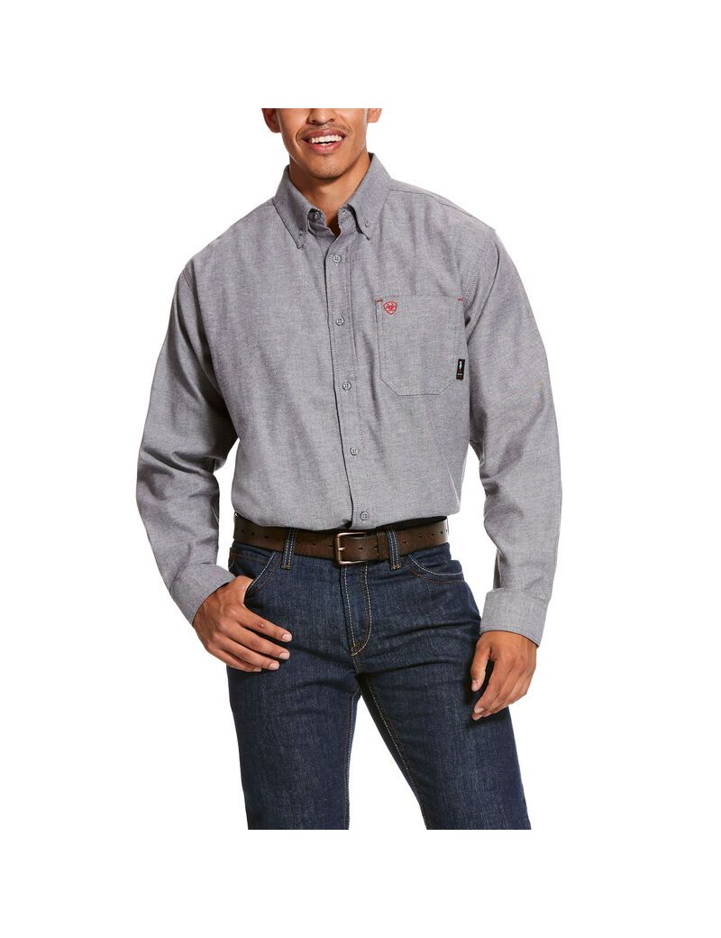 Chemises De Costume Ariat FR Solid Twill DuraStretch Travail Bleu Marine | 130964YVC