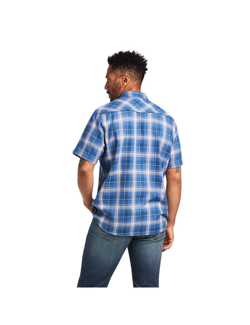 Chemises De Costume Ariat Huck Retro Fit Bleu | 760245ODR