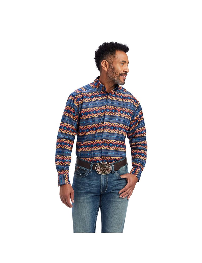 Chemises De Costume Ariat Nikolai Classiche Fit Bleu | 204518RIP