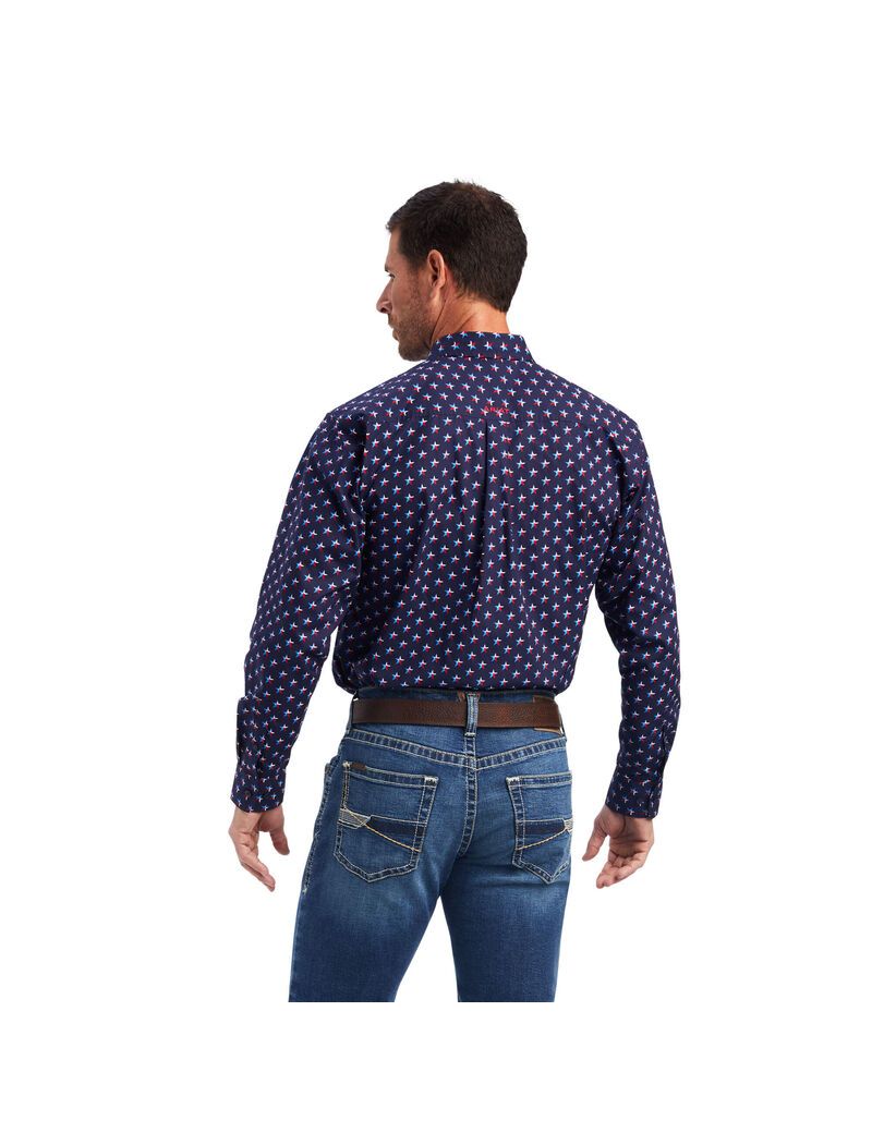 Chemises De Costume Ariat Nosson Classiche Fit Bleu | 579203TRJ