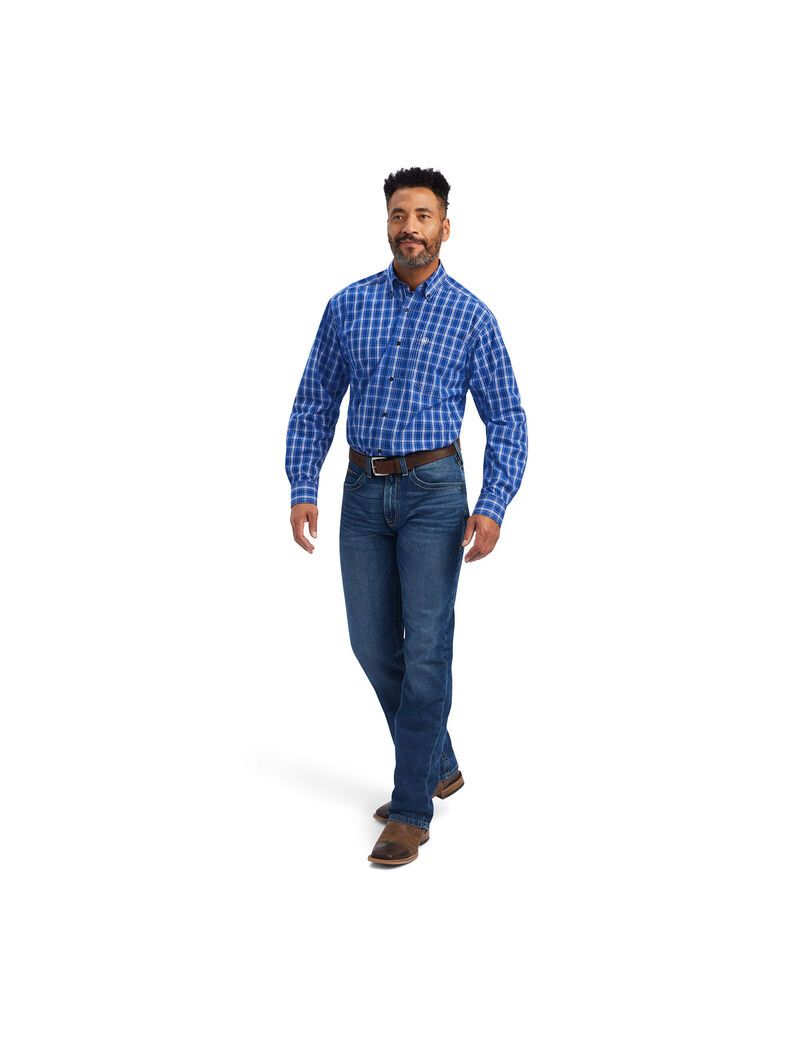 Chemises De Costume Ariat Pro Series Boone Classiche Fit Bleu | 251306XCM