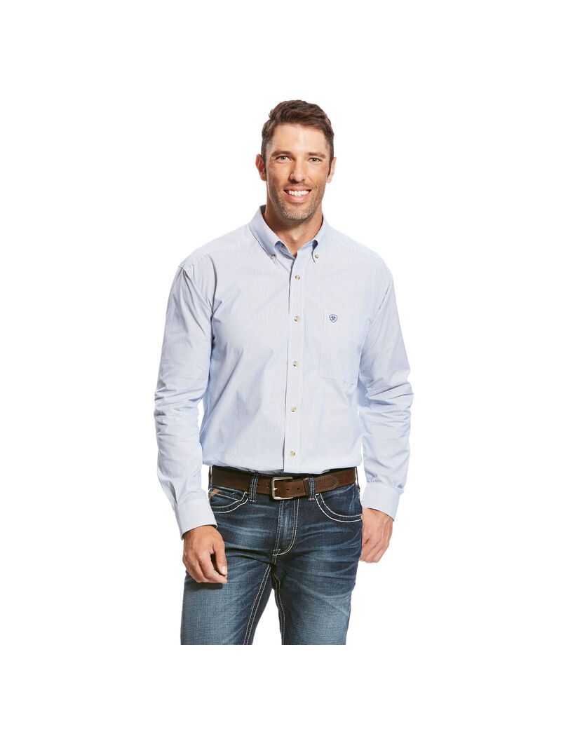 Chemises De Costume Ariat Pro Series Dayne Mini Stripe Bleu | 642897RBP