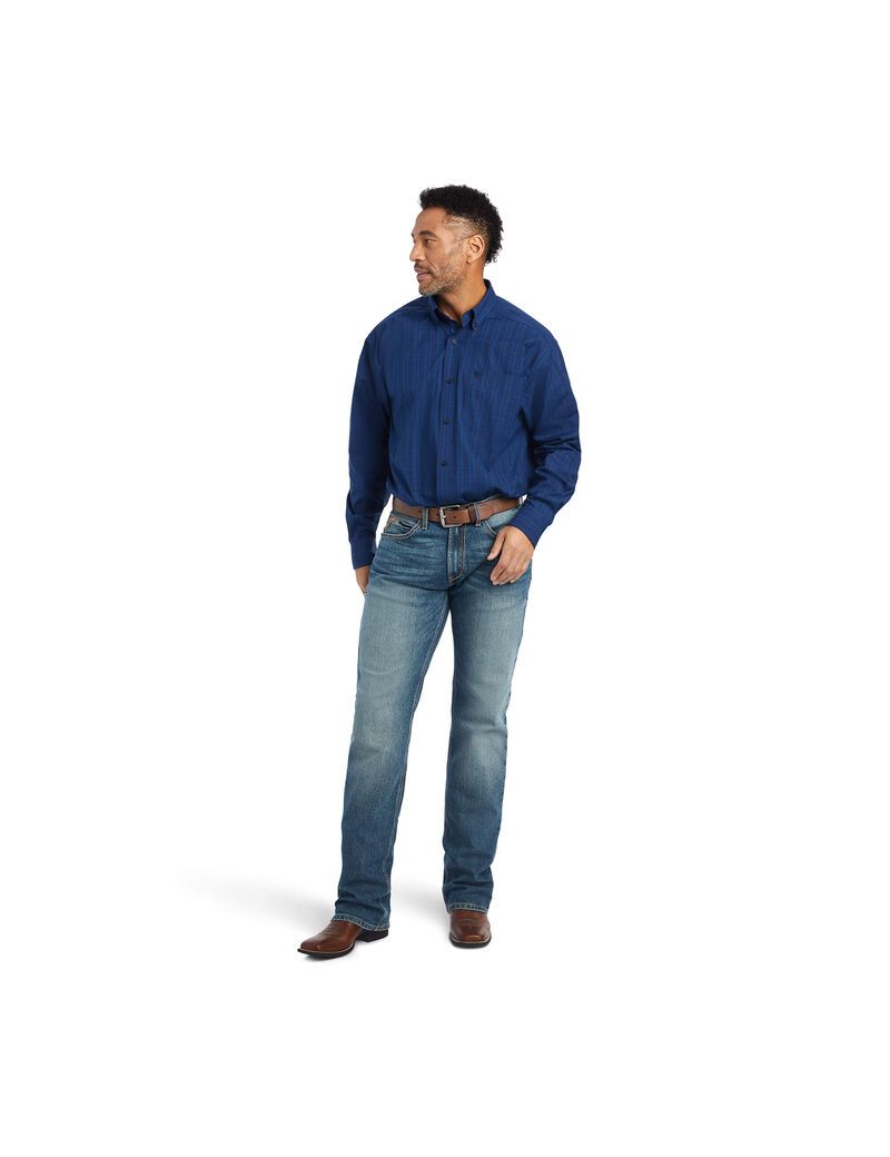 Chemises De Costume Ariat Pro Series Gidion Classiche Fit Bleu Marine | 698023FRS