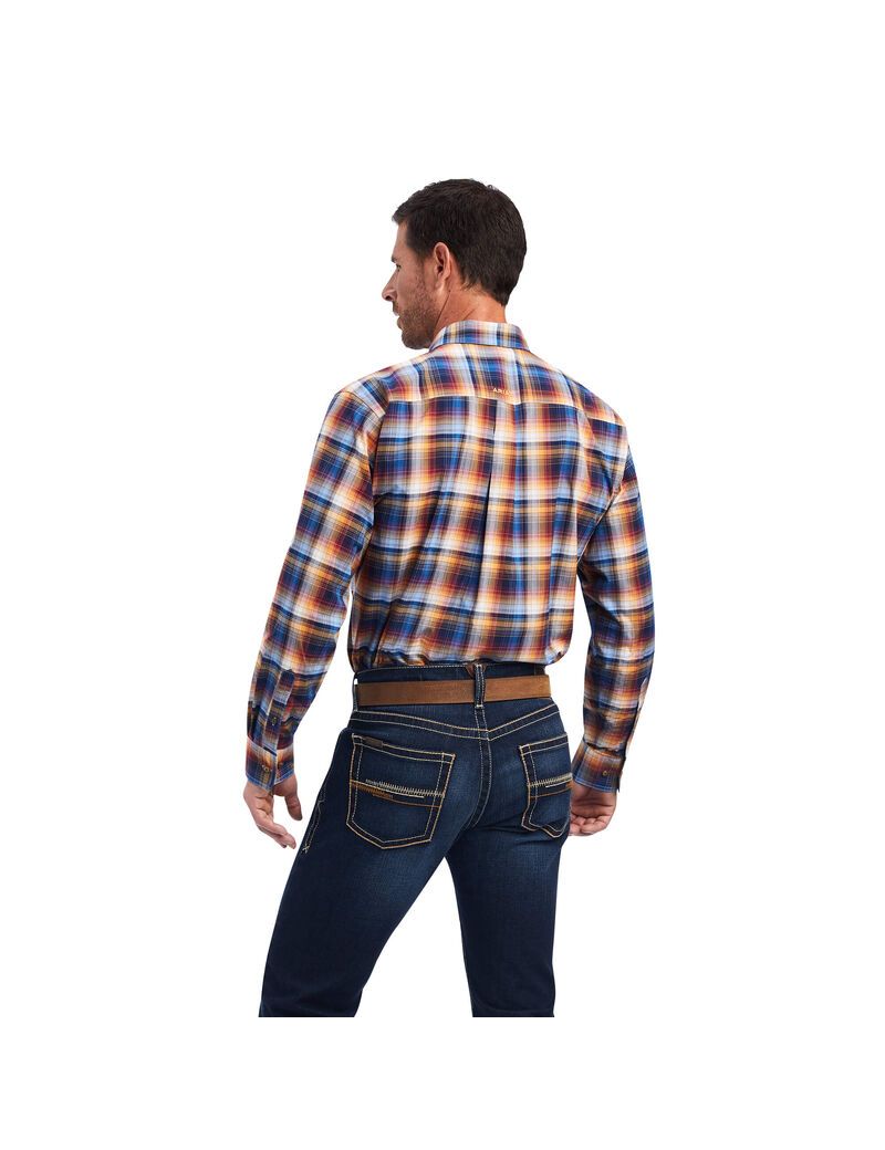 Chemises De Costume Ariat Pro Series Nigel Stretch Classiche Fit Bleu | 759468VXJ