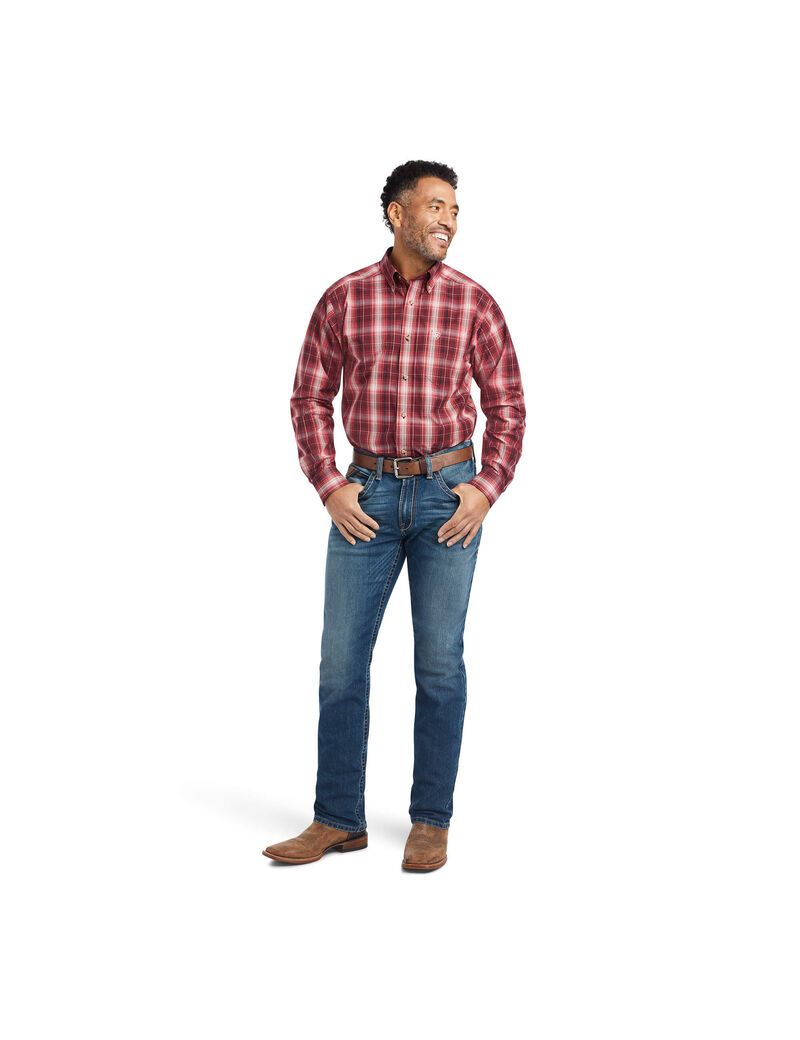 Chemises De Costume Ariat Pro Series Wagner Fitted Rouge | 041852NCM