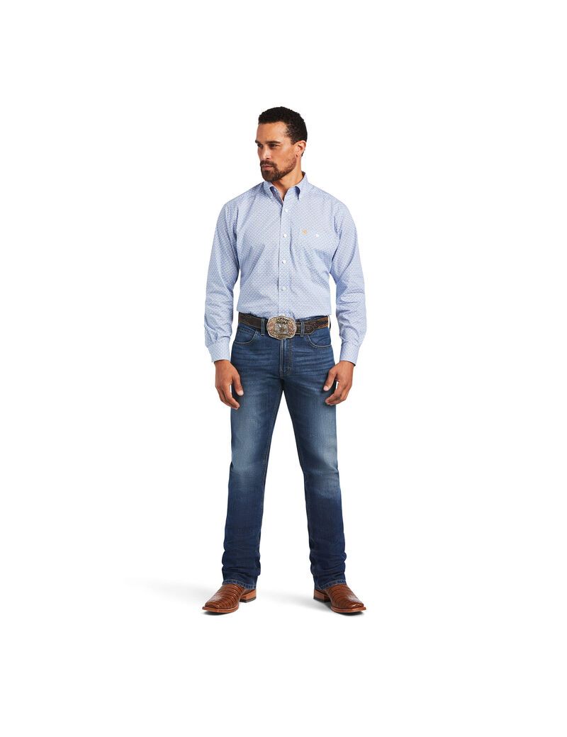 Chemises De Costume Ariat Relentless Alacrity Stretch Classiche Fit Bleu | 548973QDH