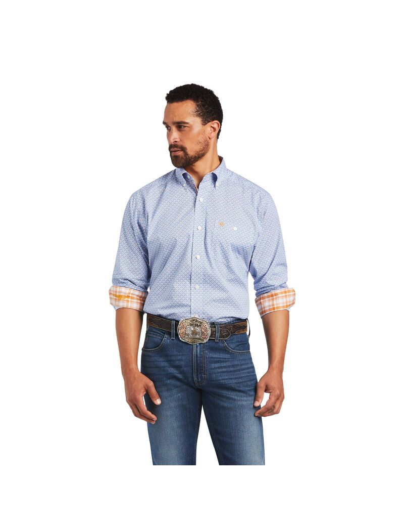 Chemises De Costume Ariat Relentless Alacrity Stretch Classiche Fit Bleu | 548973QDH