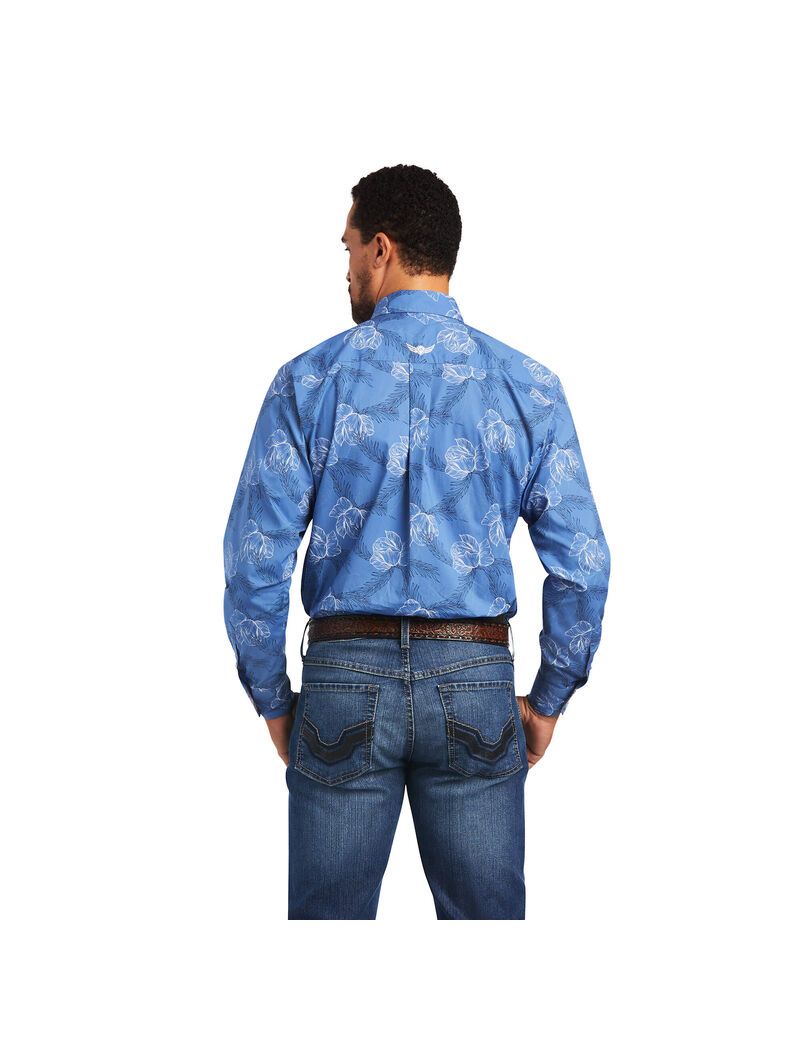 Chemises De Costume Ariat Relentless Headway Stretch Classiche Fit Bleu | 870146BXE