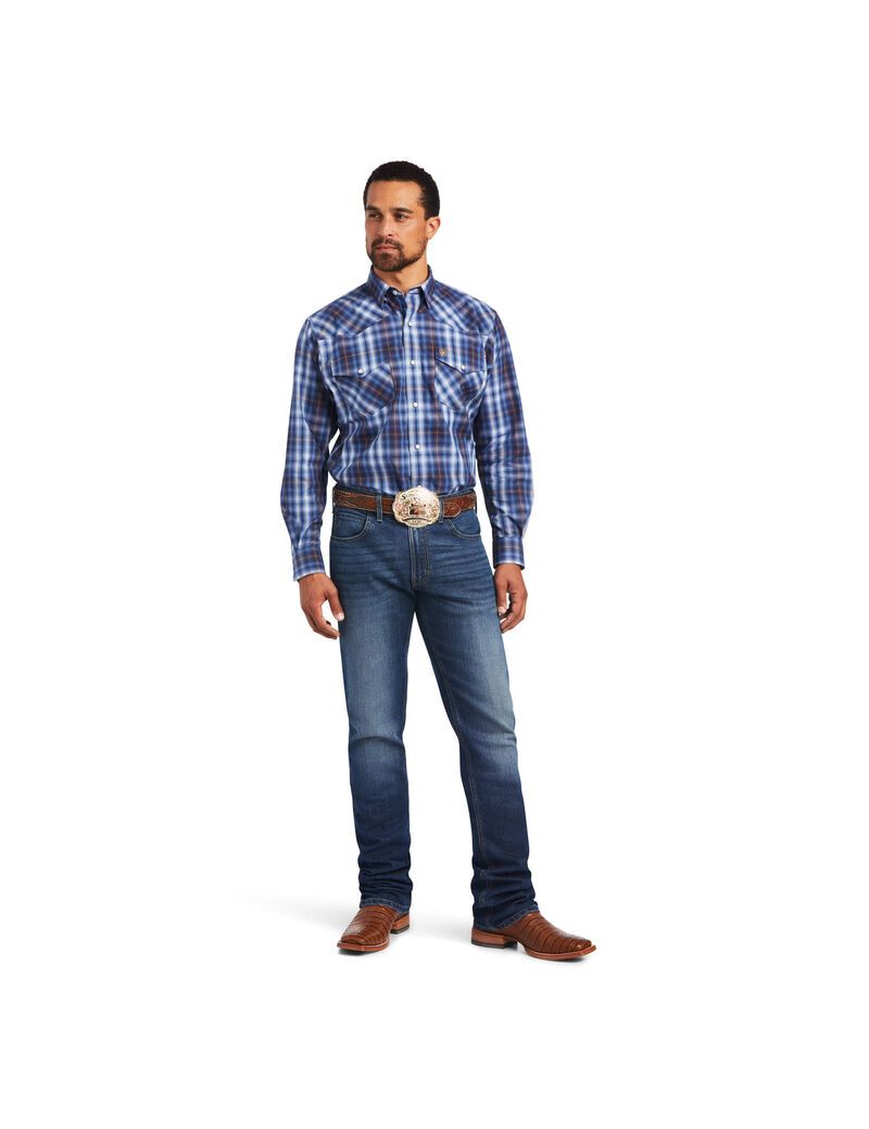 Chemises De Costume Ariat Relentless Inexorable Stretch Classiche Fit Snap Bleu | 571423OLX