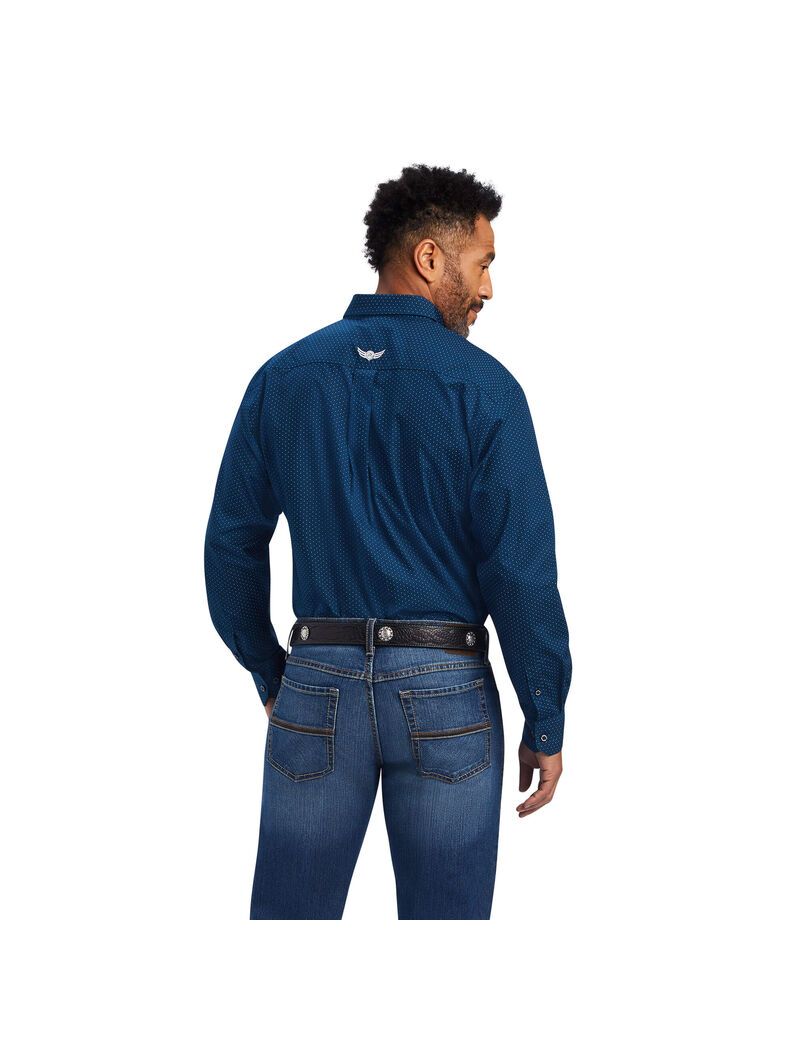 Chemises De Costume Ariat Relentless Skillful Stretch Classiche Fit Bleu Marine | 398564LWD