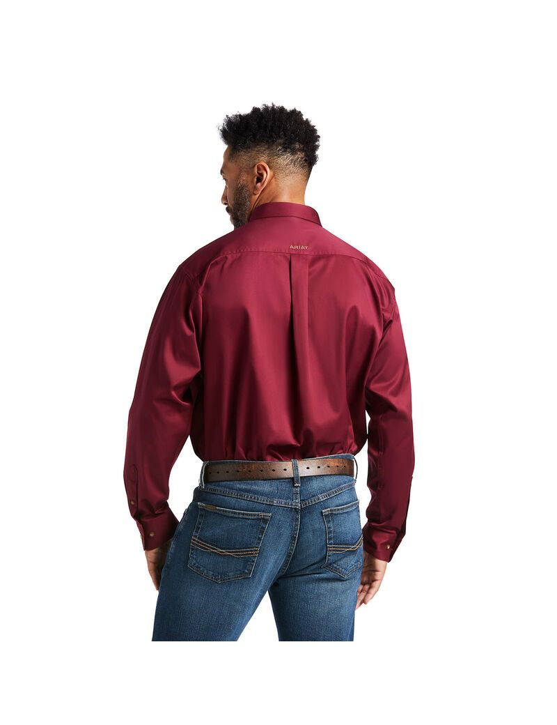 Chemises De Costume Ariat Solid Twill Classiche Fit Bordeaux | 126809VEA