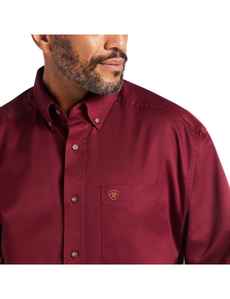 Chemises De Costume Ariat Solid Twill Classiche Fit Bordeaux | 126809VEA