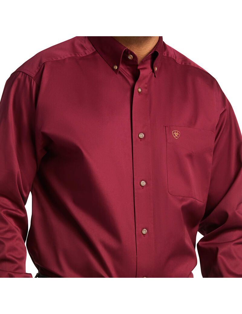 Chemises De Costume Ariat Solid Twill Classiche Fit Bordeaux | 126809VEA