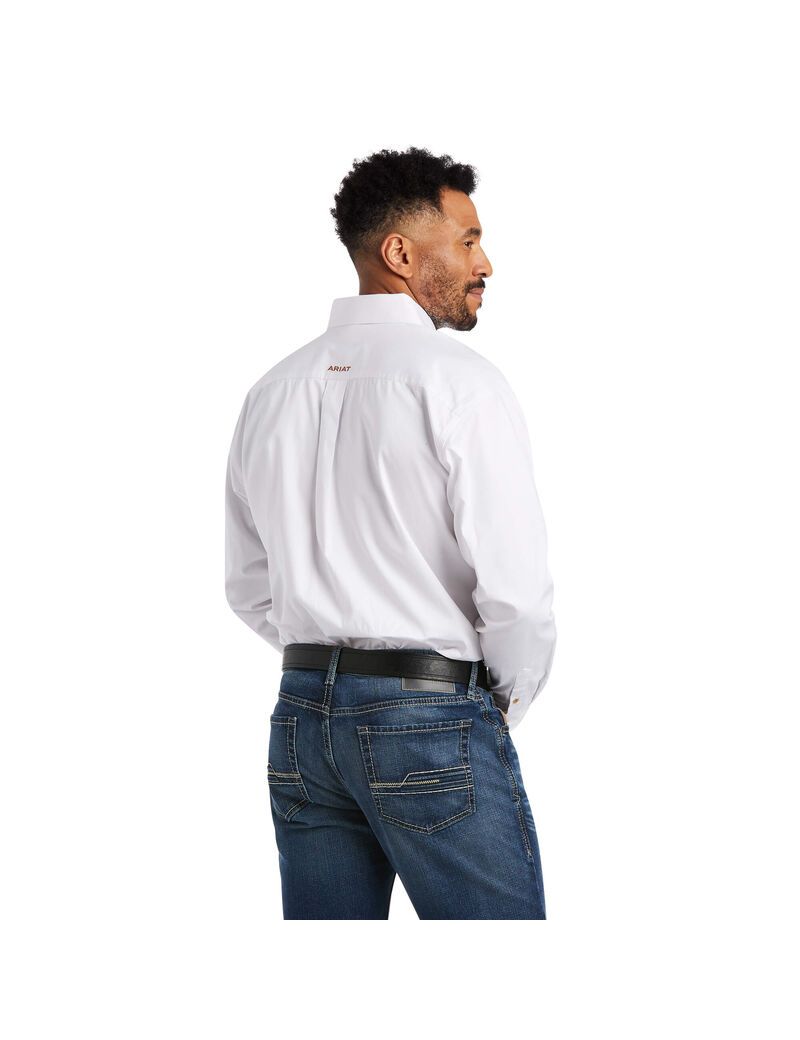 Chemises De Costume Ariat Solid Twill Classiche Fit Blanche | 890531CGR