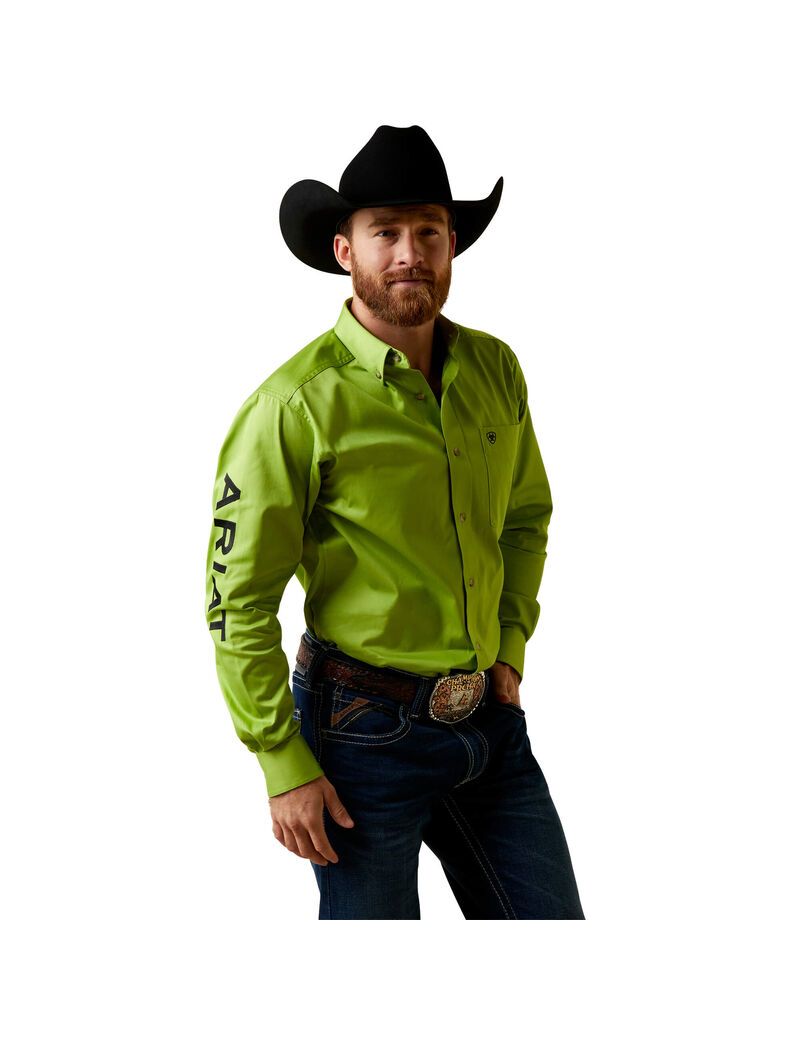 Chemises De Costume Ariat Team Logo Twill Fitted Vert | 986271VDK