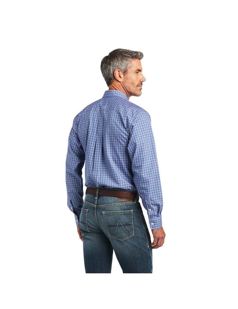 Chemises De Costume Ariat Wrinkle Free Ezrah Fitted Bleu | 754013NSR