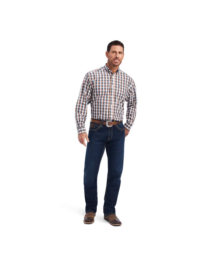 Chemises De Costume Ariat Wrinkle Free Scout Classiche Fit Multicolore | 459087PUR