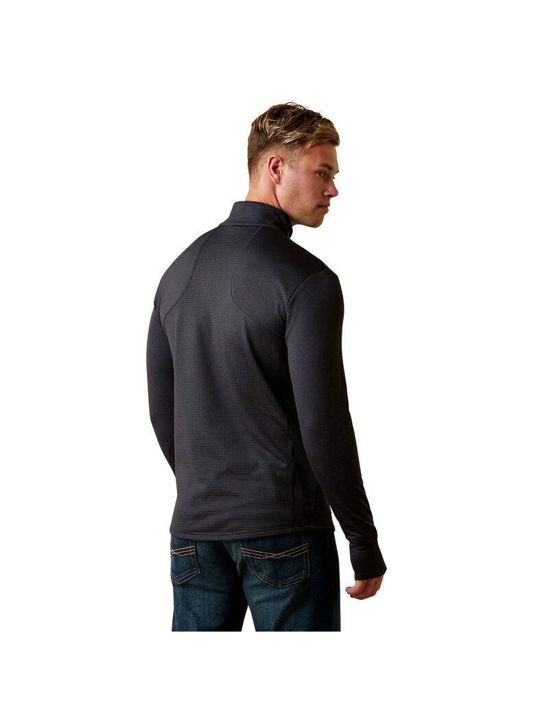 Couches Intermédiaires Ariat Gridwork 1/4 Zip Noir | 049176TQH