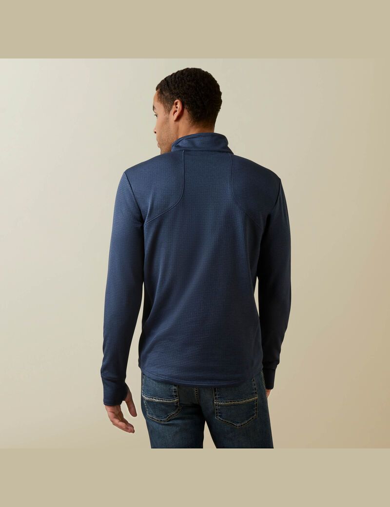 Couches Intermédiaires Ariat Team Gridwork 1/4 Zip Bleu Marine | 952368HKC