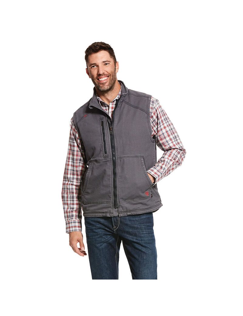 Gilet Ariat FR DuraLight Stretch Tela Grise | 089657RDT