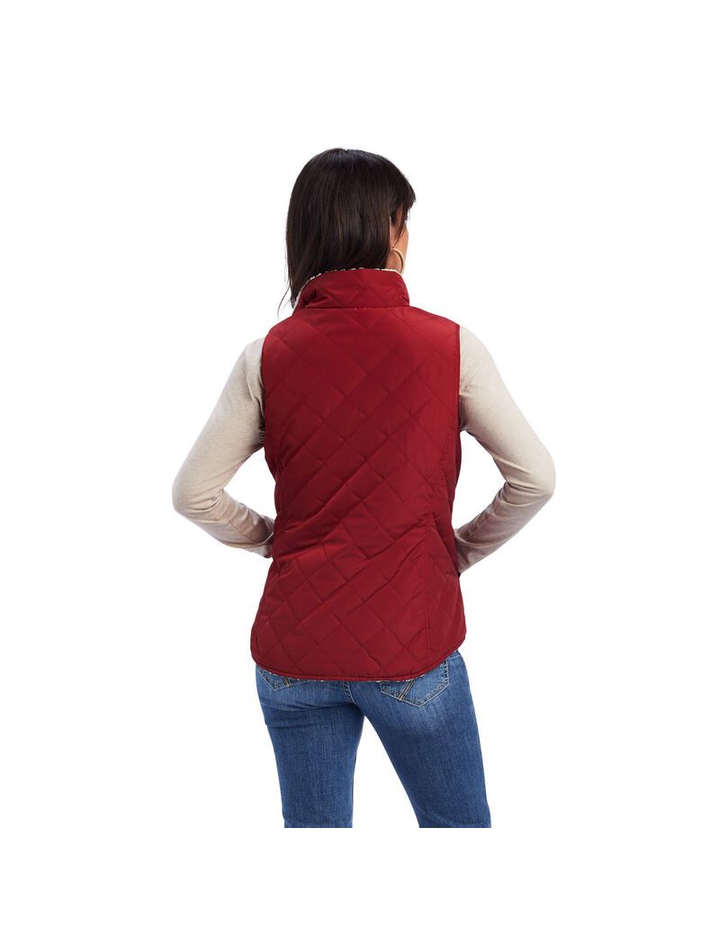 Gilet Ariat Reversible Dilon Reversible Insulated Rouge Foncé | 084139QHV