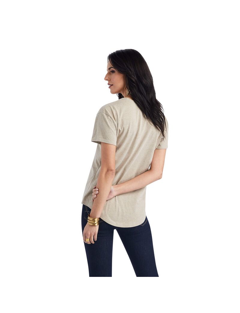 Hauts Ariat Blanket Skull Tee Beige | 182509QIK