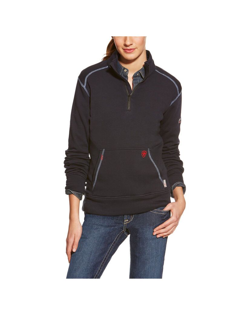 Hauts Ariat FR Polartec Fleece 1/4 Zip Bleu Marine | 125740QIH