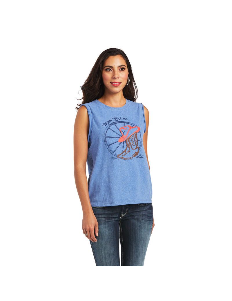 Hauts Ariat Mama Tee Bleu | 487613WON